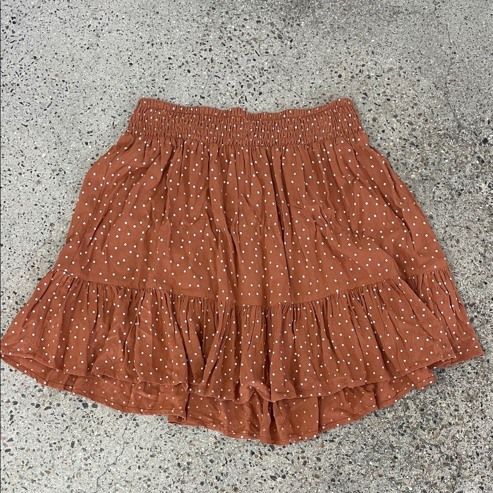 RipCurl smocked Dreamed Polka Dot Ruffle Skirt size L